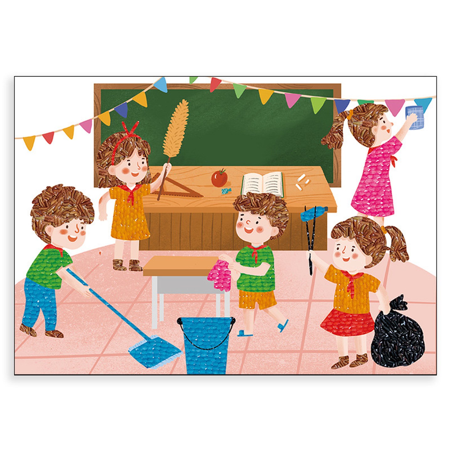 幼儿园五一爱劳动节日创意手工diy材料包五谷粮食粘贴画种子豆豆