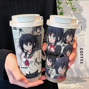 小鸟游六花周边保温杯水杯高颜值学生大容量不锈钢吸管双饮咖啡上