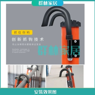 加厚大钩子挂钩挂墙钩 梯子用五金件铝合金伸缩梯单升降直梯配件
