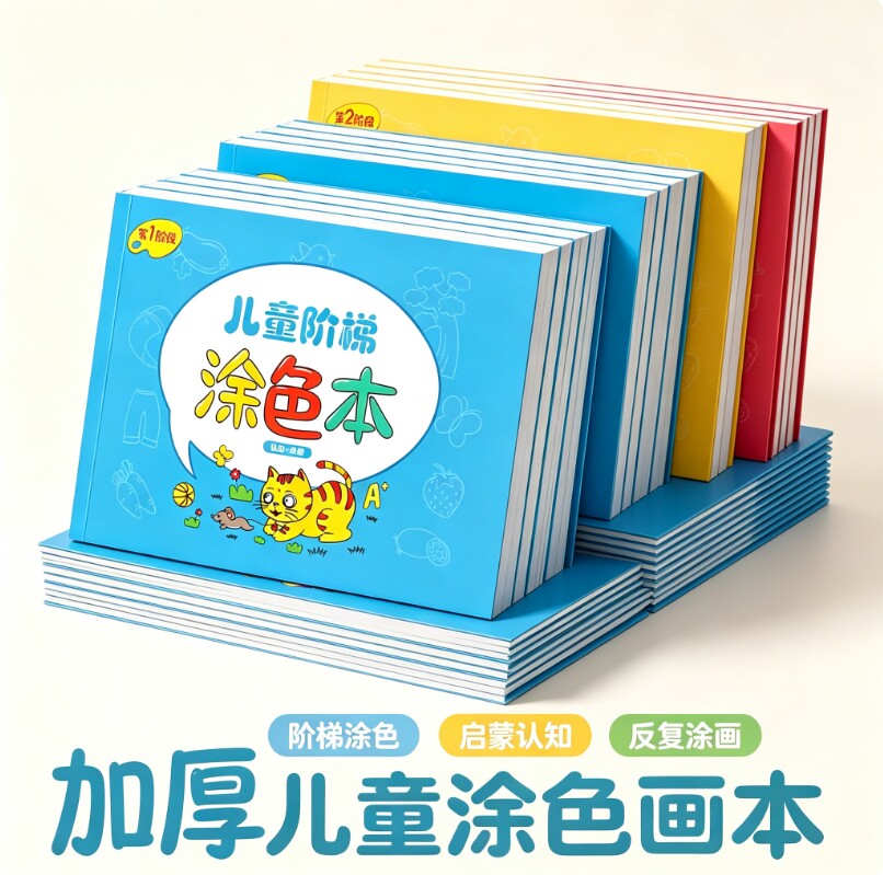 儿童画画本涂色书幼儿园专用绘画本2岁3宝宝填色涂鸦绘本蜡笔图画