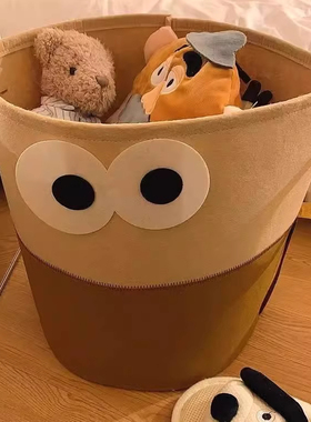 大容量脏衣篮衣服篓收纳桶可爱家用可折叠毛毡玩具零食收纳杂物筐