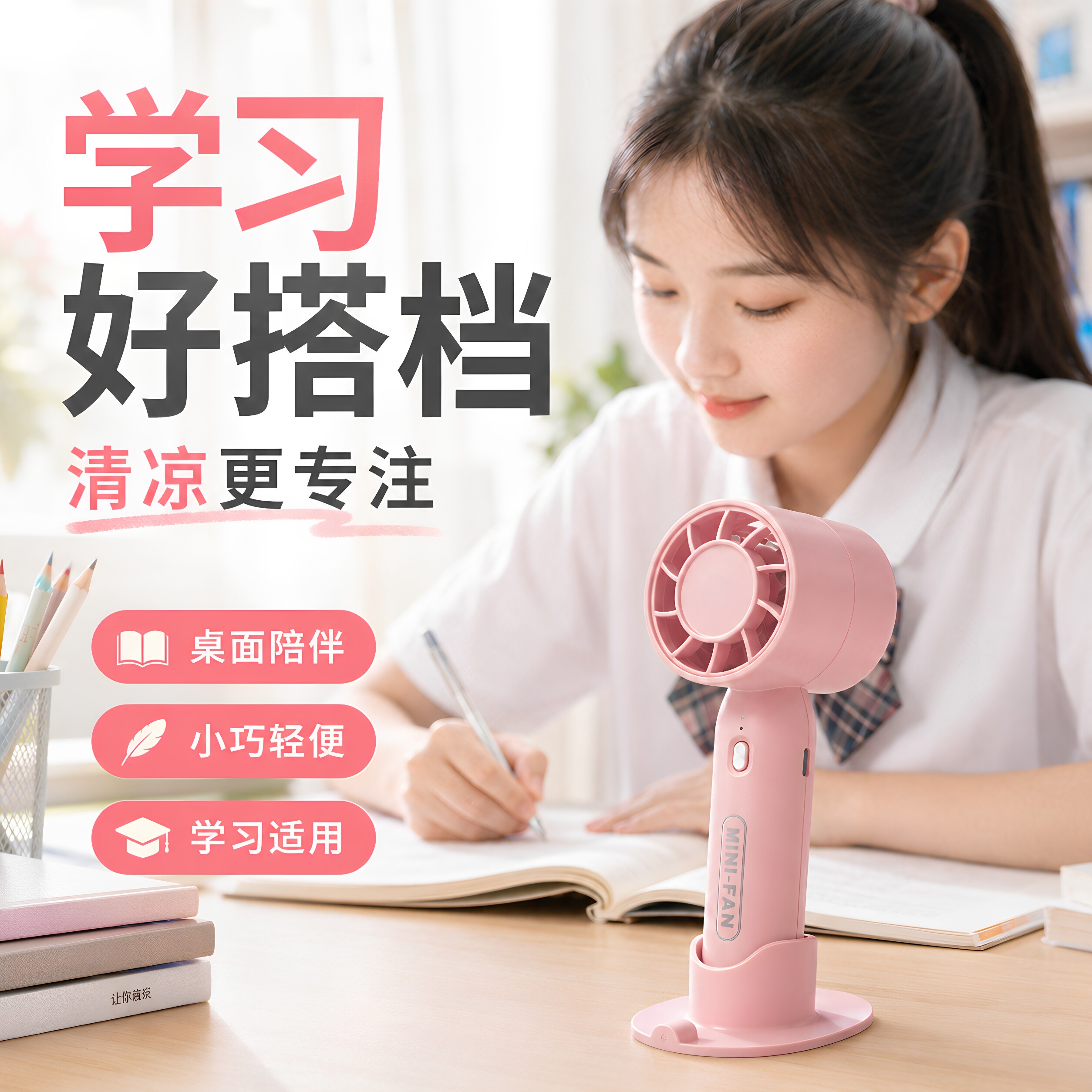 手持风扇便携式制冷小空调超强力静音桌面迷你充电式小型降温神器
