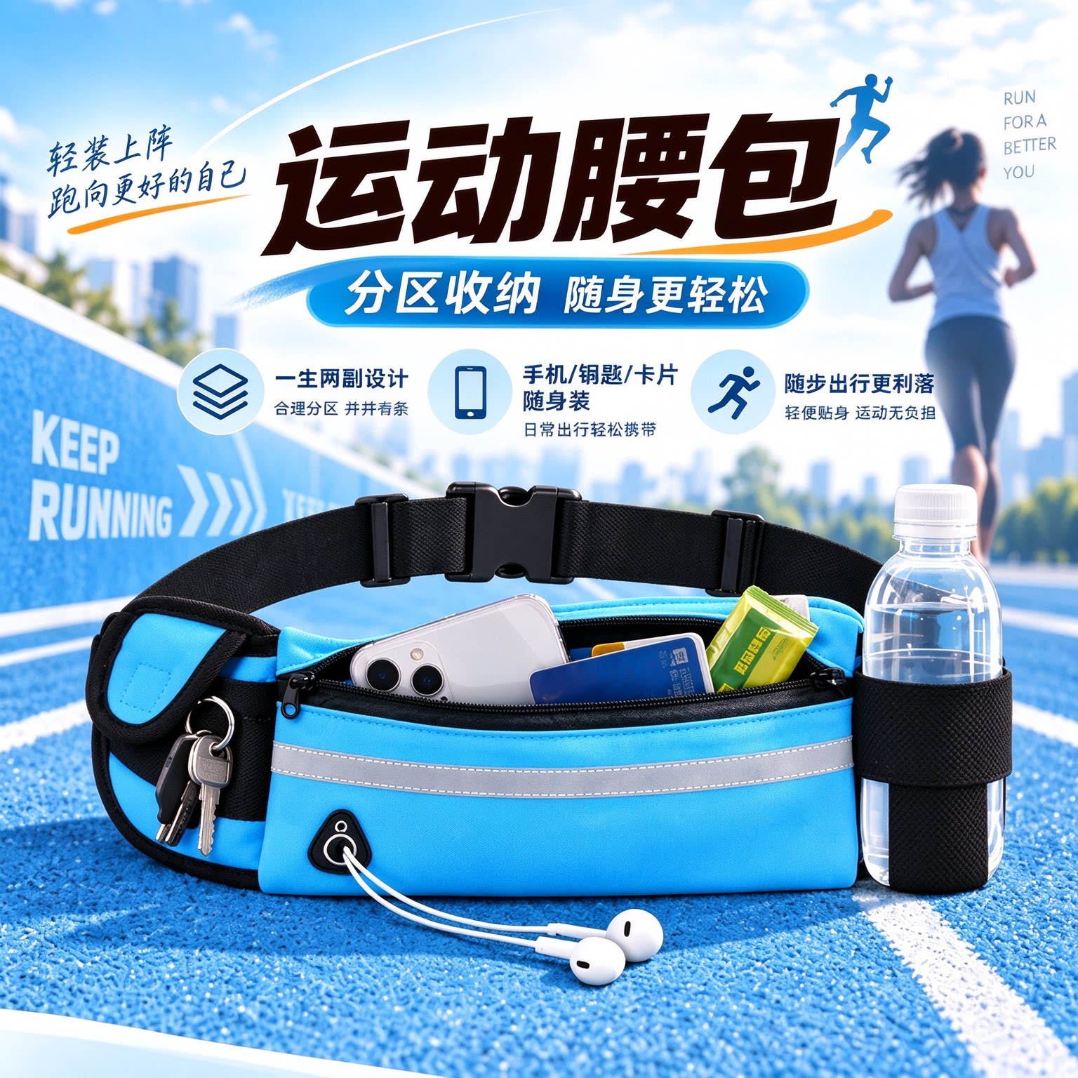腰带运动健身男女小水壶包骑行包