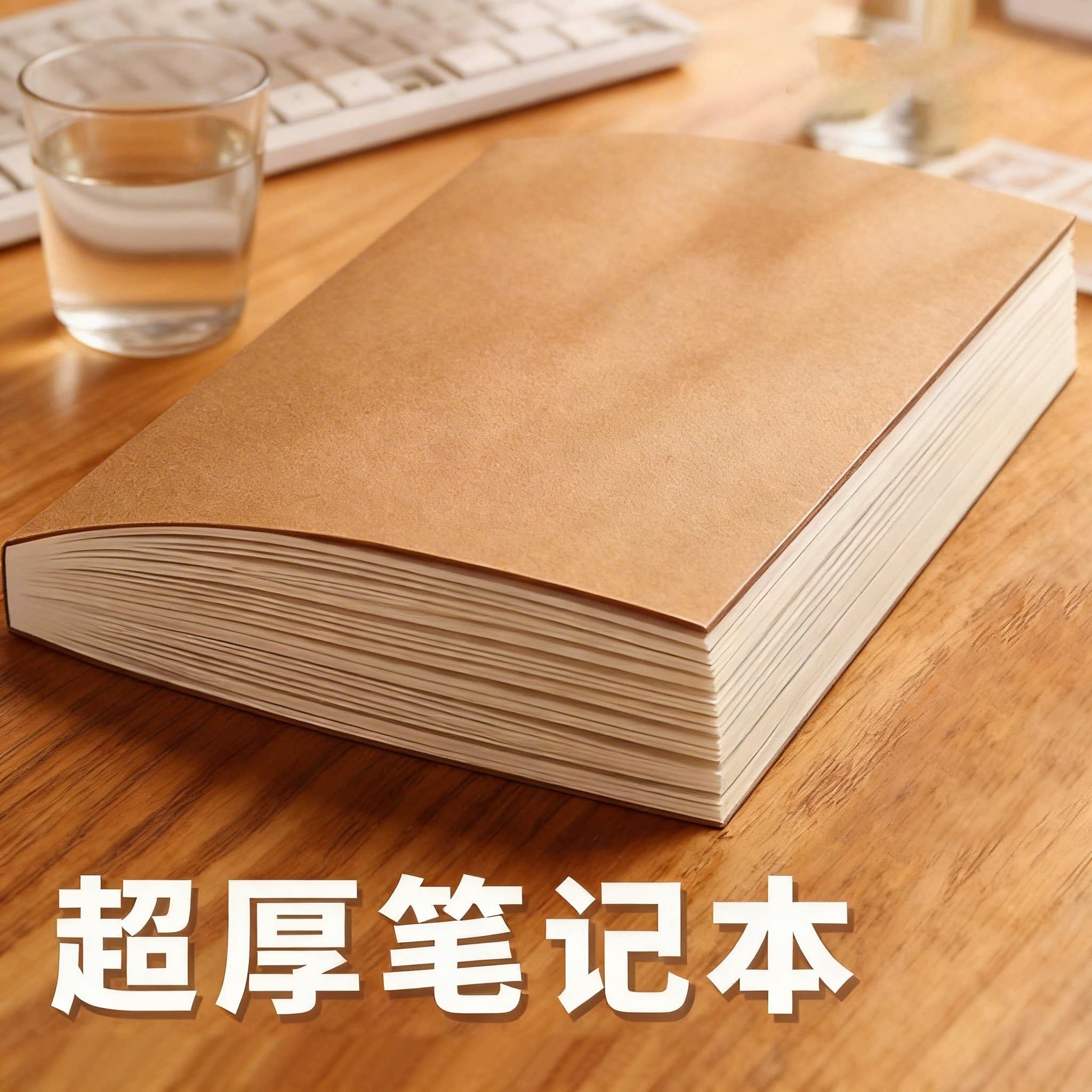 复古牛皮纸笔记本子空白本简约记事本高颜值A5草稿本加厚横线内页