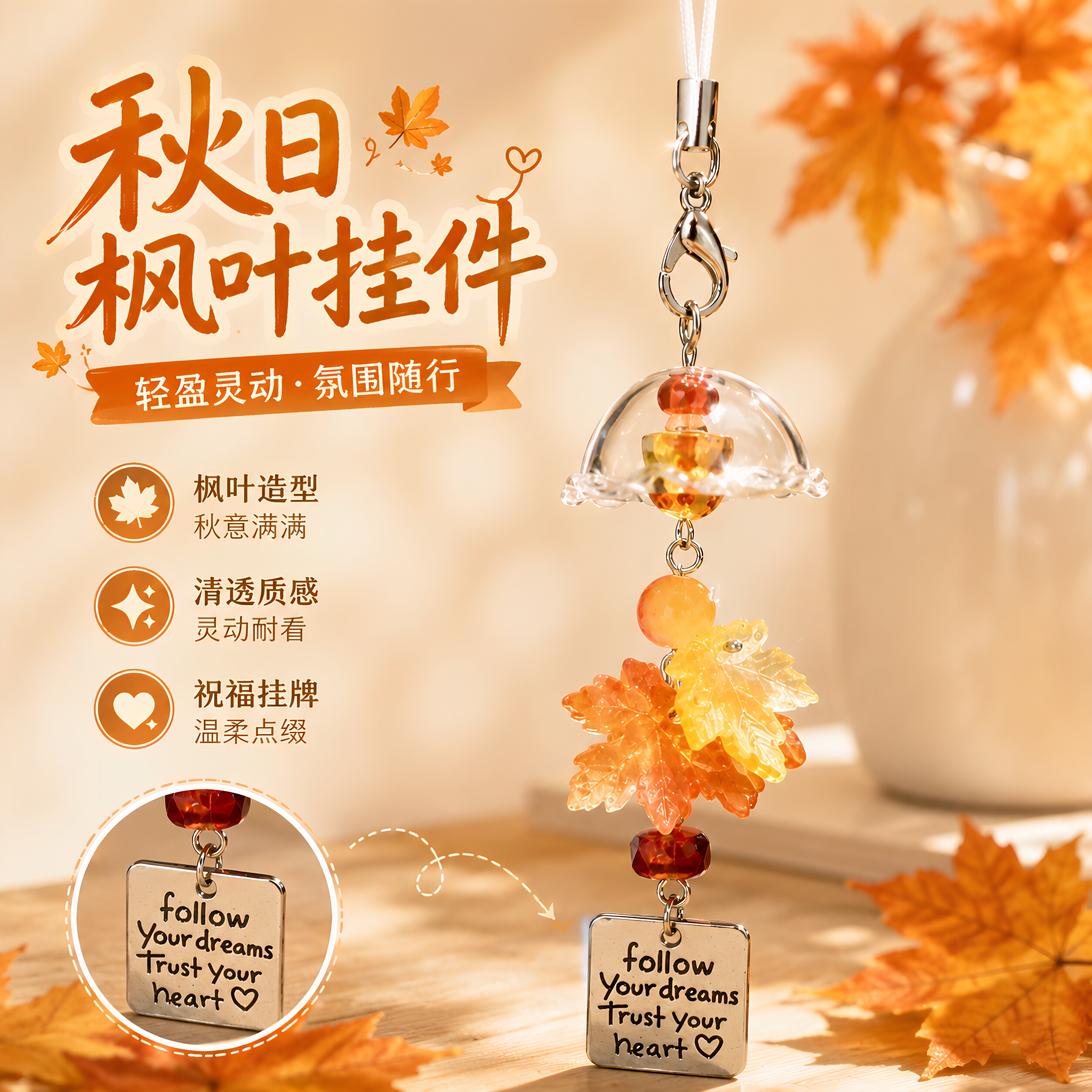 枫叶CCD风铃挂饰百搭简约礼物