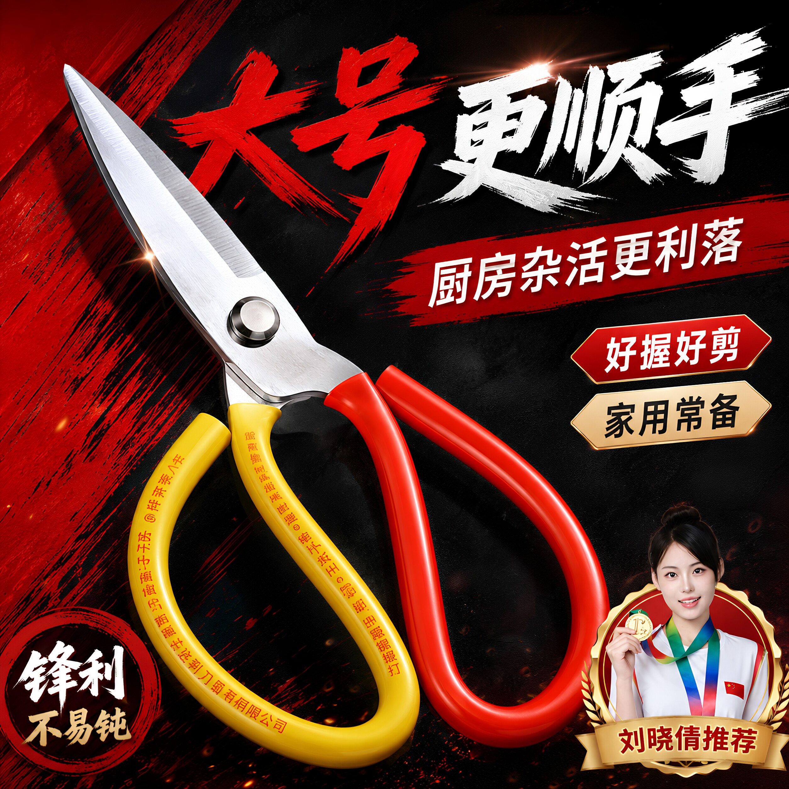 大剪刀家用厨房专用工业用裁缝剪子商用皮革布剪骨头锋利剪