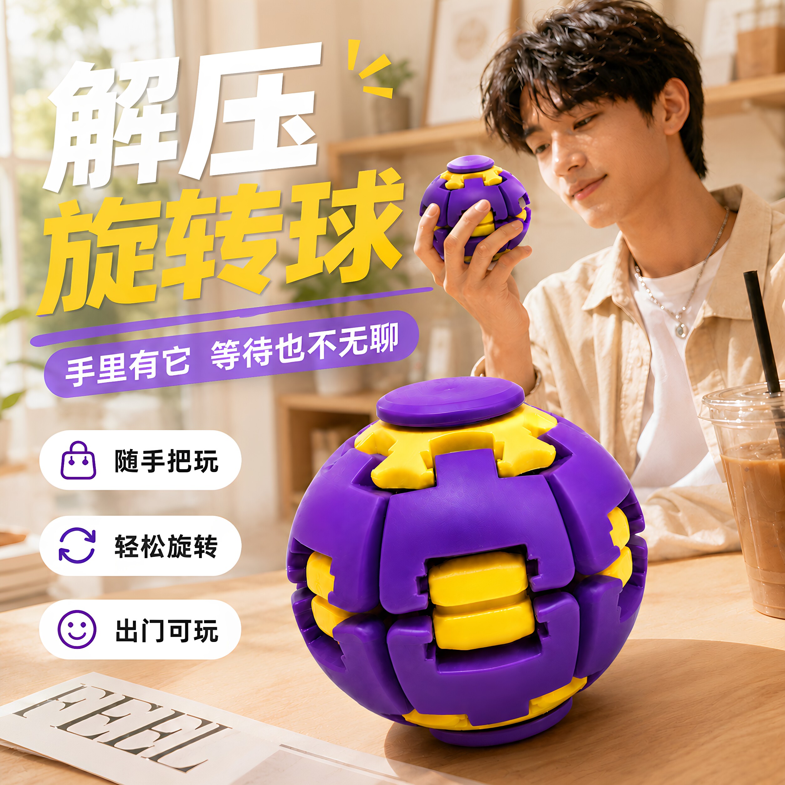 3D打印解压旋转捏捏球摆件图片