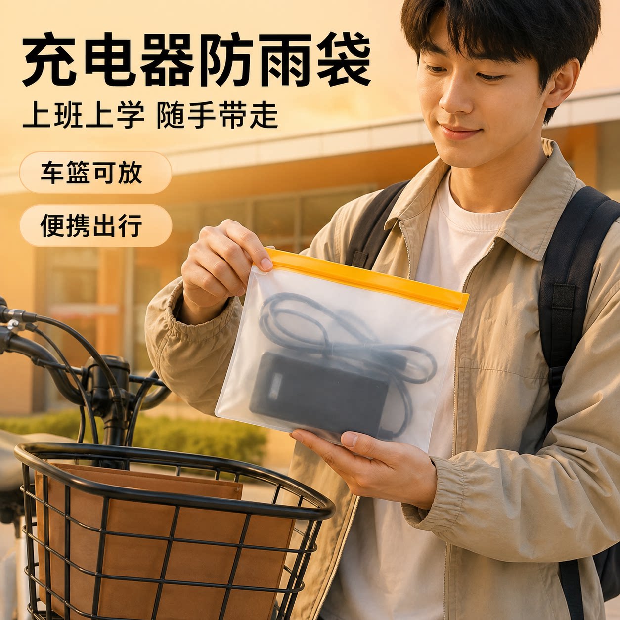 电动车充电器防雨袋电瓶自行车电池收纳袋室外充电防水保护套防尘