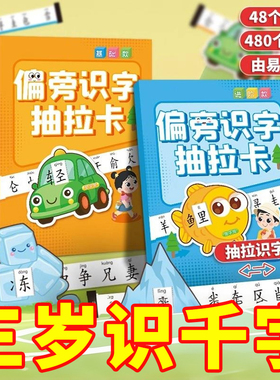 儿童小学偏旁识字抽拉卡幼儿园学前班3-6岁宝宝早教启蒙趣味打好