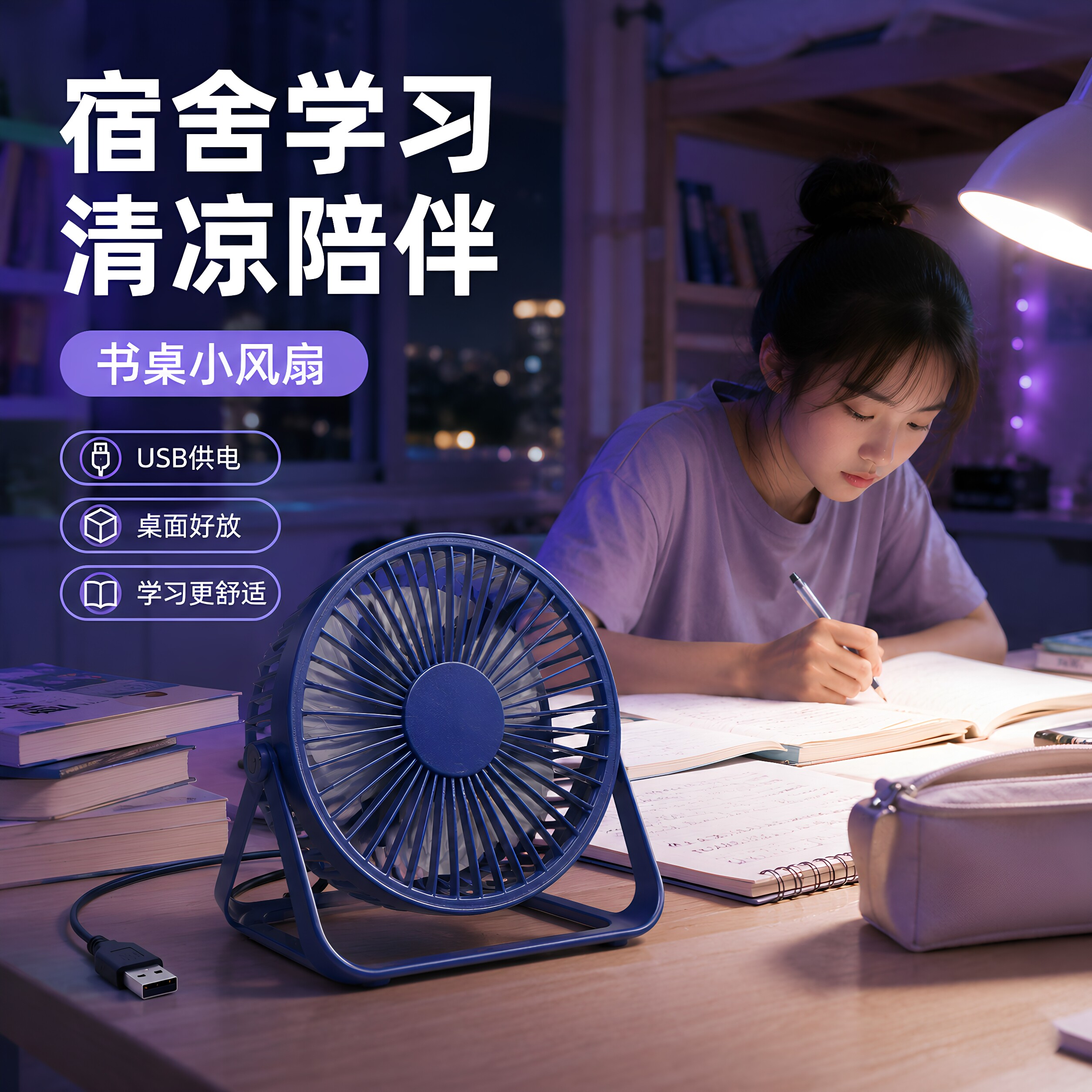 大风力静音台扇桌面电风扇5寸8usb办公室插电小风扇循环扇