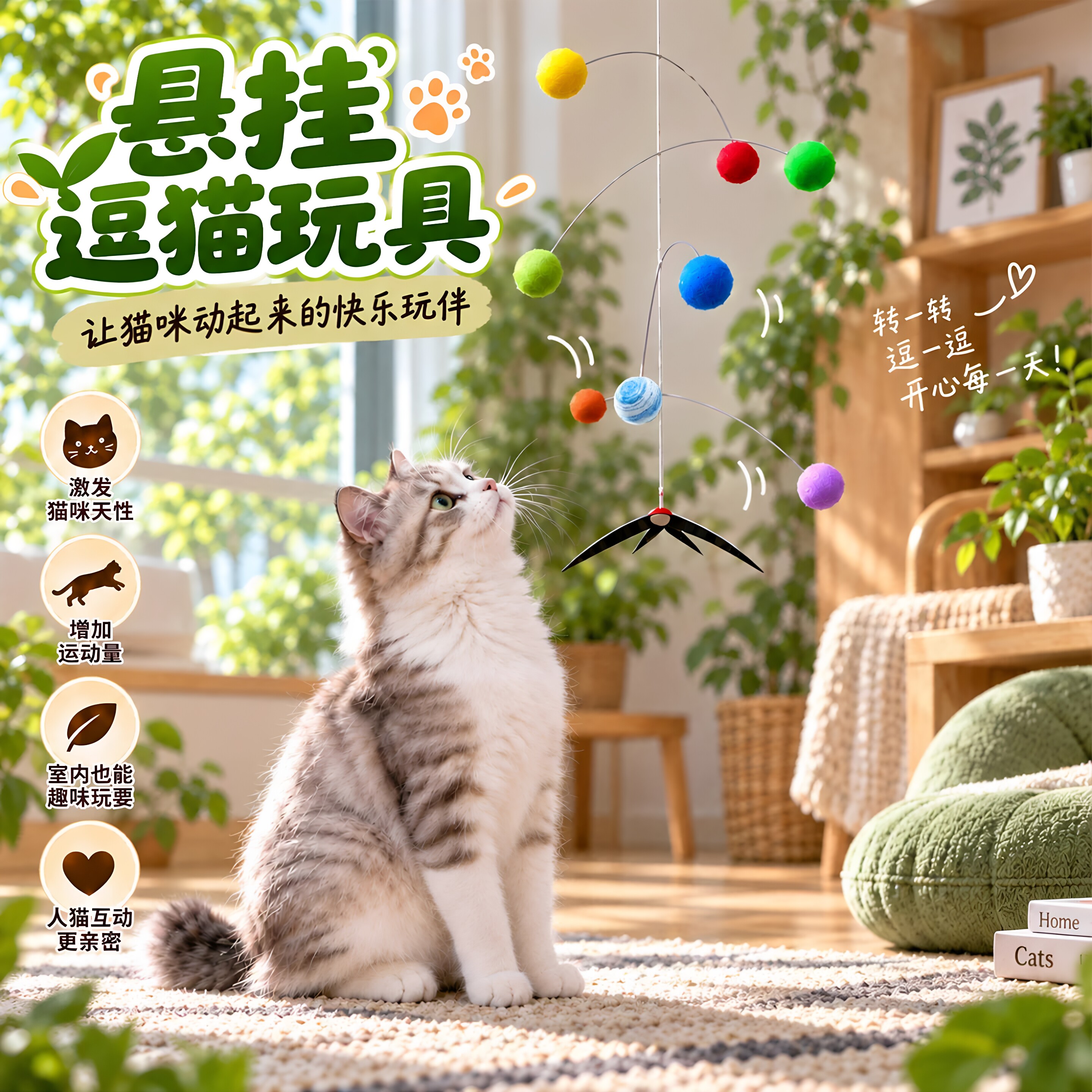 猫咪自嗨解闷悬挂逗猫棒