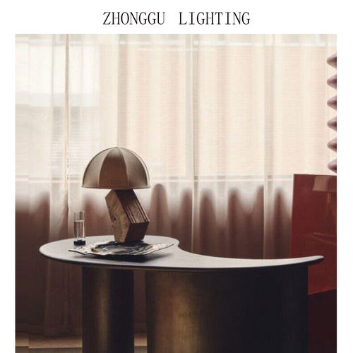 橡树台灯设计师款复古实木台灯卧室书房床头边台灯 - 封面