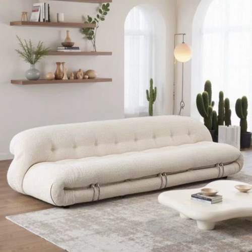 侘寂风法式小户型客厅复古懒人沙发北欧设计师异形河马钢牙沙发