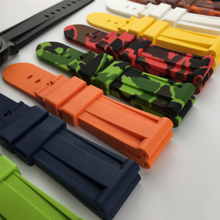 24mm PAM441迷彩1950系列胖大海22 原款 硅胶橡胶适用沛纳海手表带