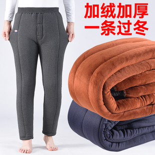 老年人加厚防寒高腰驼绒棉裤 加绒加厚爸爸保暖裤 男冬季 中老年棉裤