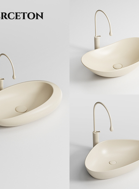 奶油风彩色异型艺术台上盆卫生间椭蛋形洗手盆陶瓷洗漱洗脸台面盆