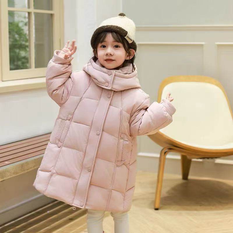女童羽绒服中小童过膝长款加厚