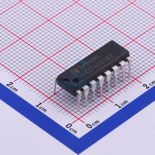 模拟开关/多路复用器 CD4051BE DIP-16 HGSEMI(华冠)