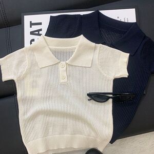 儿童老钱风polo衫透气短袖镂空莱塞尔刺绣男童洋气透气百搭夏季