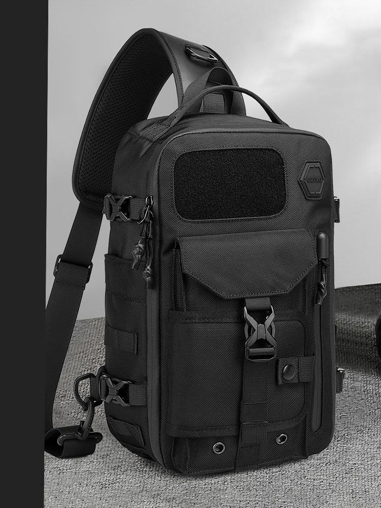야외 다기능 크로스 바디 백 남성 전술 가슴 가방 스포츠 발수 기능성 멀티 포켓 캐주얼 패션 가방