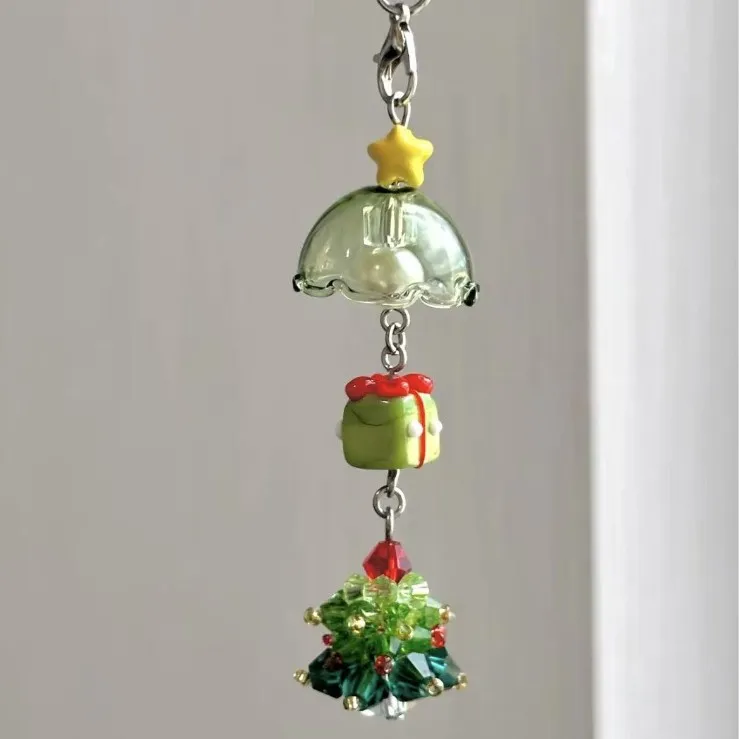 【圣诞树小风铃】原创挂件挂饰圣诞树绿色系手机链挂件咕本链卡册