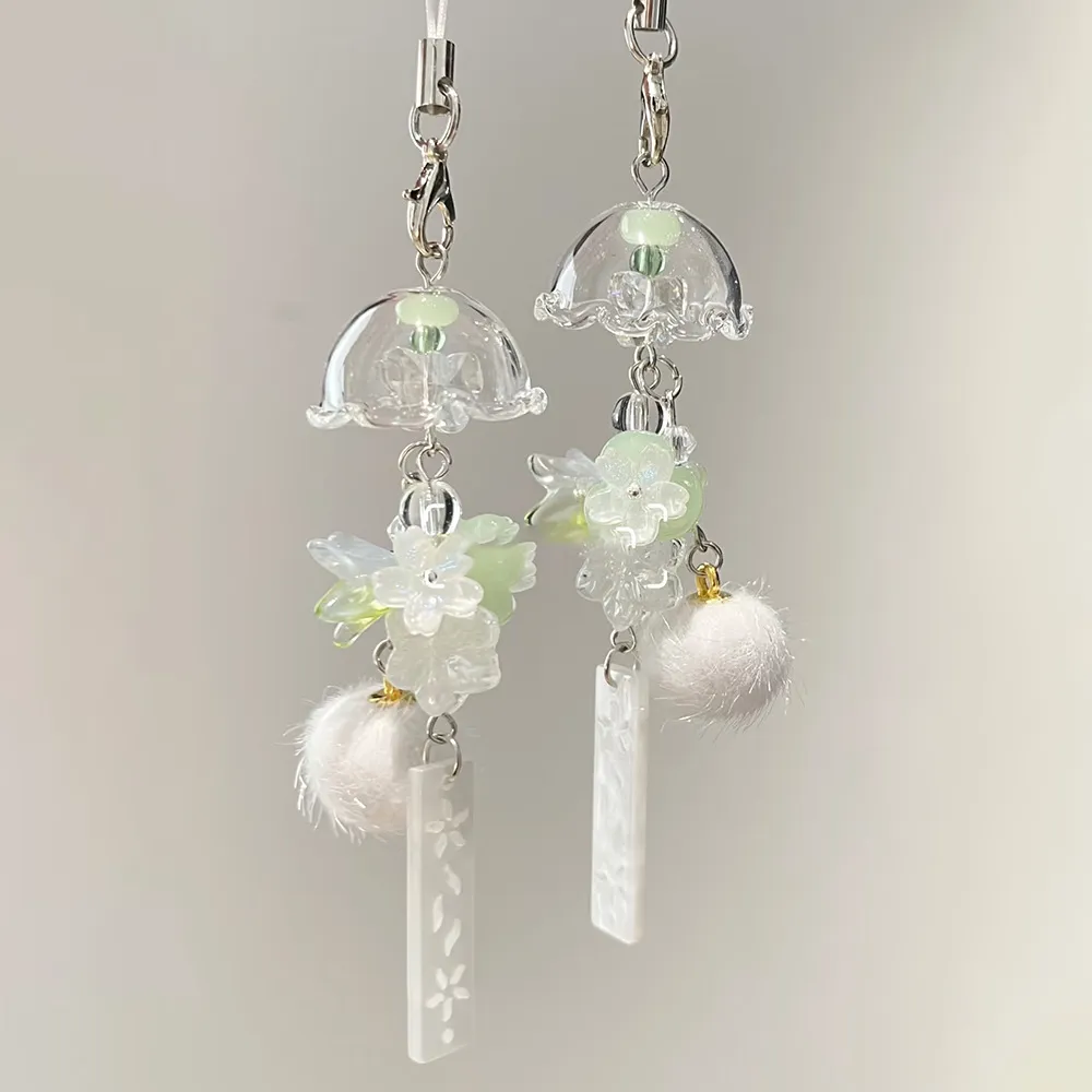 茉莉花风铃挂件手机链挂饰百搭包包相机钥匙扣挂饰甜美简约饰品