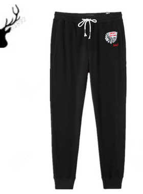 秋冬新款af卫裤男加绒加厚束脚休闲运动裤A&F小鹿纯棉纯色小脚裤