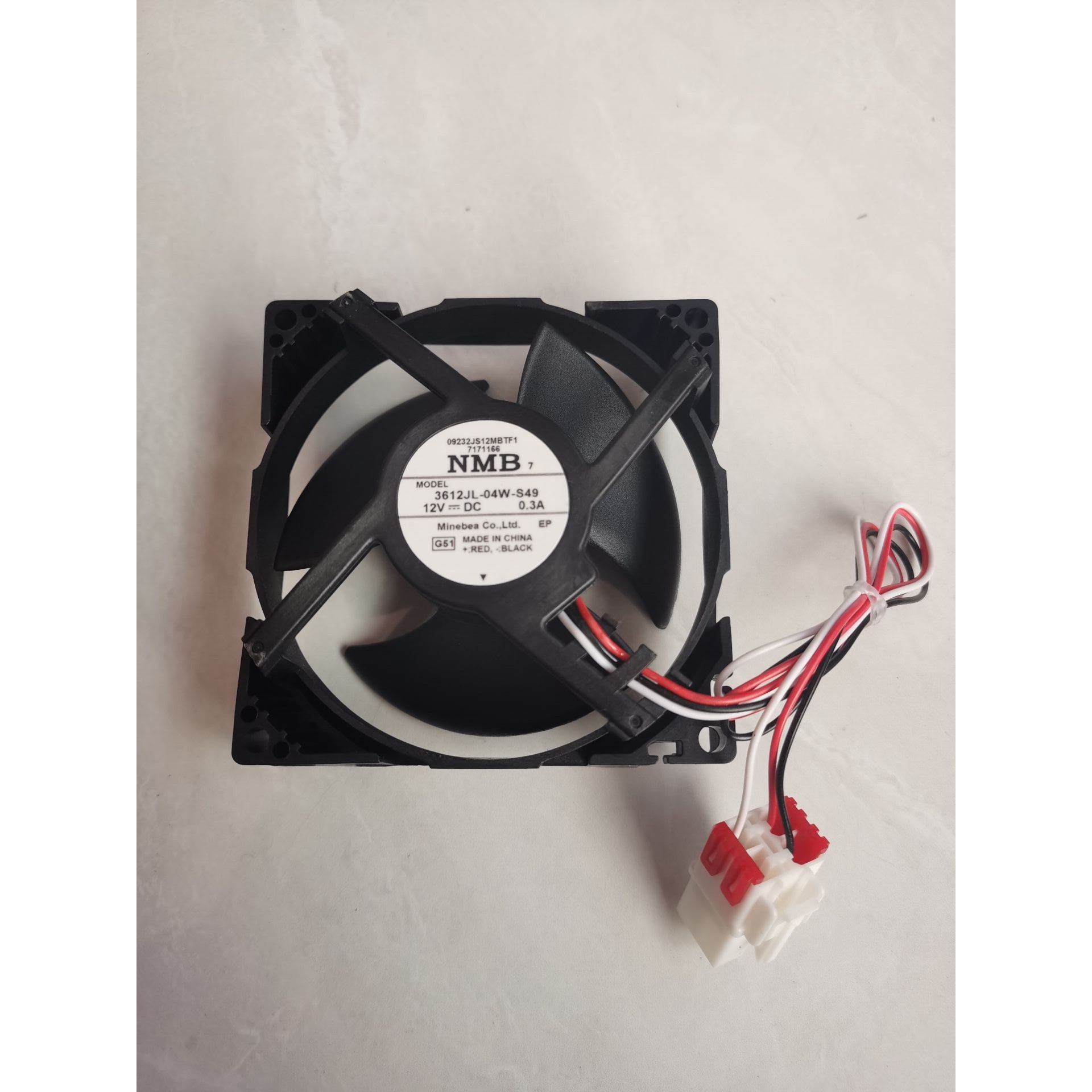三星冰箱风扇 NMB-MAT MODEL 3612JL-04W-S49 12V 0.3A 9.2cm