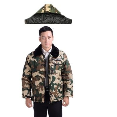 冬季中老年加厚加绒迷彩防寒男棉衣加肥加大工装棉袄劳保服爸爸装