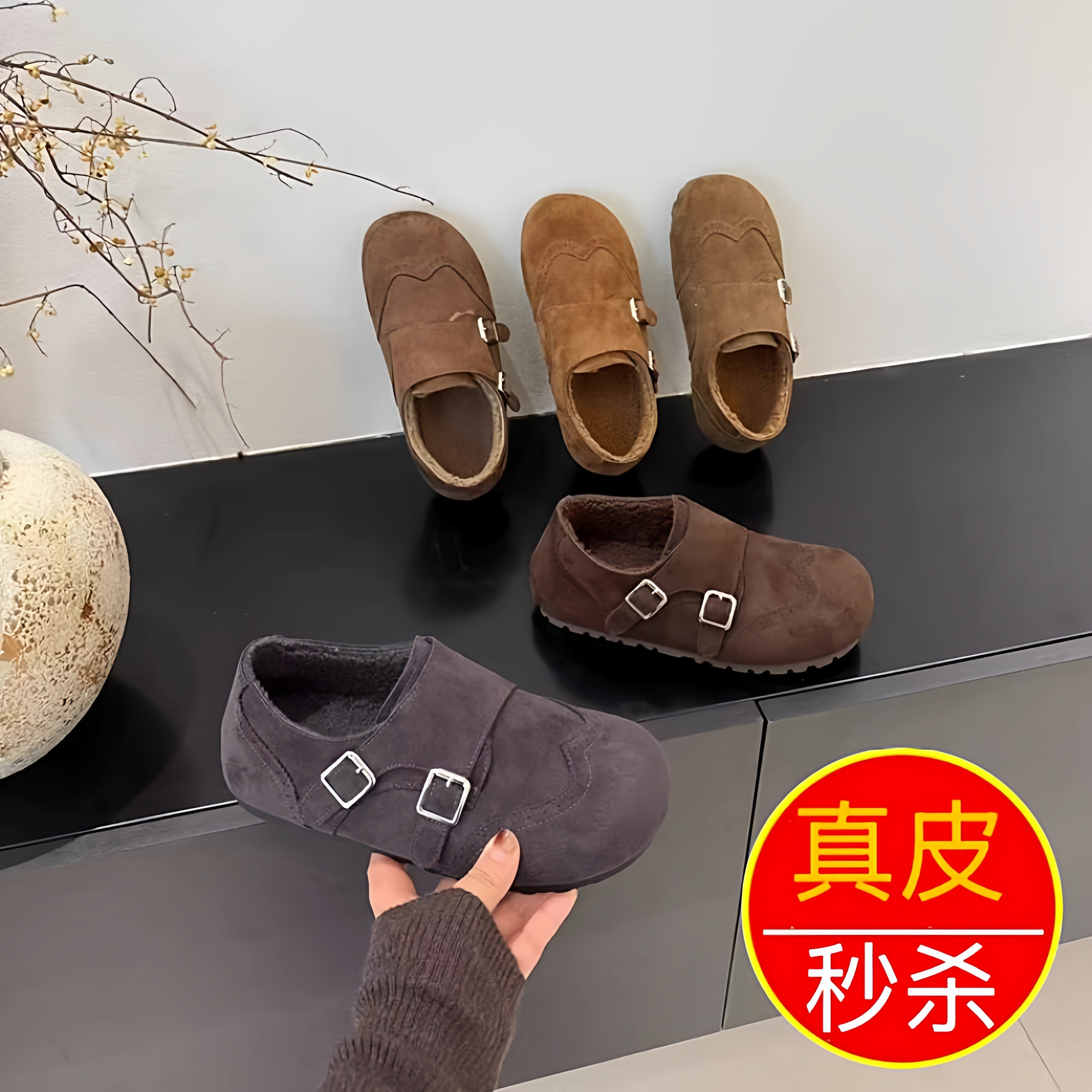 2025冬季新款女舒适一脚蹬勃肯鞋