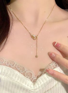 环环相扣轻奢小众设计感高级感项链女2024新款爆款锁骨链气质百搭