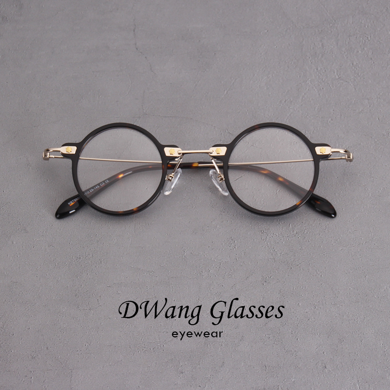 板材小圆形复古风配近视眼镜架