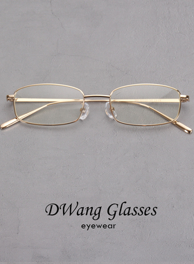 复古窄方框金属眼镜男潮个性女民国金丝港风潮搭镜框防蓝光配近视