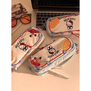 hellokitty笔袋ins高颜值大容量多层初高中学生凯蒂猫文具收纳包