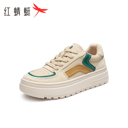 REDDRAGONFLY/红蜻蜓女士休闲韩版厚底透气系带运动板鞋WTB33066