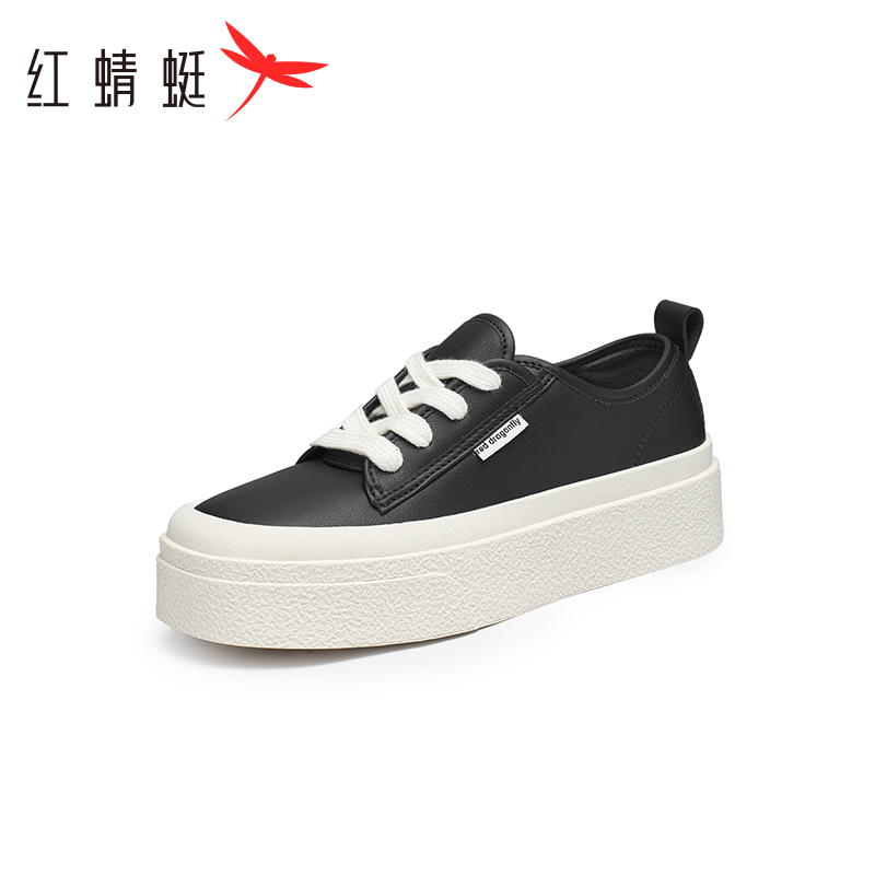 REDDRAGONFLY/红蜻蜓时尚舒适轻便透气松糕底休闲板鞋女WTB13047