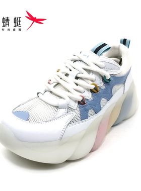 REDDRAGONFLY/红蜻蜓时尚舒适透气耐磨厚底系带休闲鞋女QYB26219