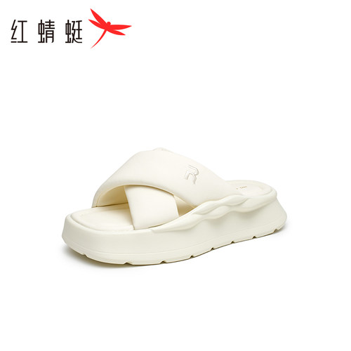 红蜻蜓松糕底休闲一字拖鞋