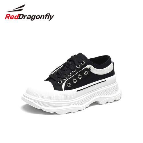 REDDRAGONFLY/红蜻蜓圆头厚底撞色简约时尚运动休闲鞋女WCB33873