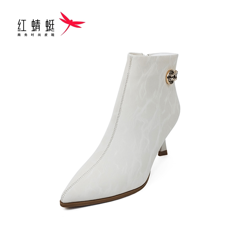 红蜻蜓优雅尖头时装靴