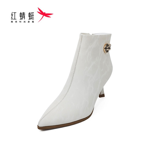 红蜻蜓优雅尖头时装靴