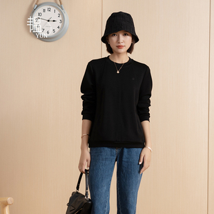 YUN 纯色圆领百搭套头两侧口袋长袖 韫2024年秋季 女装 卫衣 新款