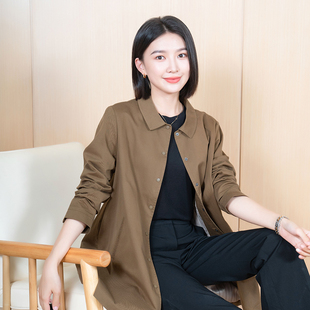 YUN 复古翻领单排扣高级感日系中长款 韫2024秋季 女装 风衣 新品