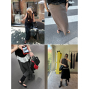 A字附腰带开衩半裙女.特 SukiiRED针织搭片半身裙女夏2025年新款