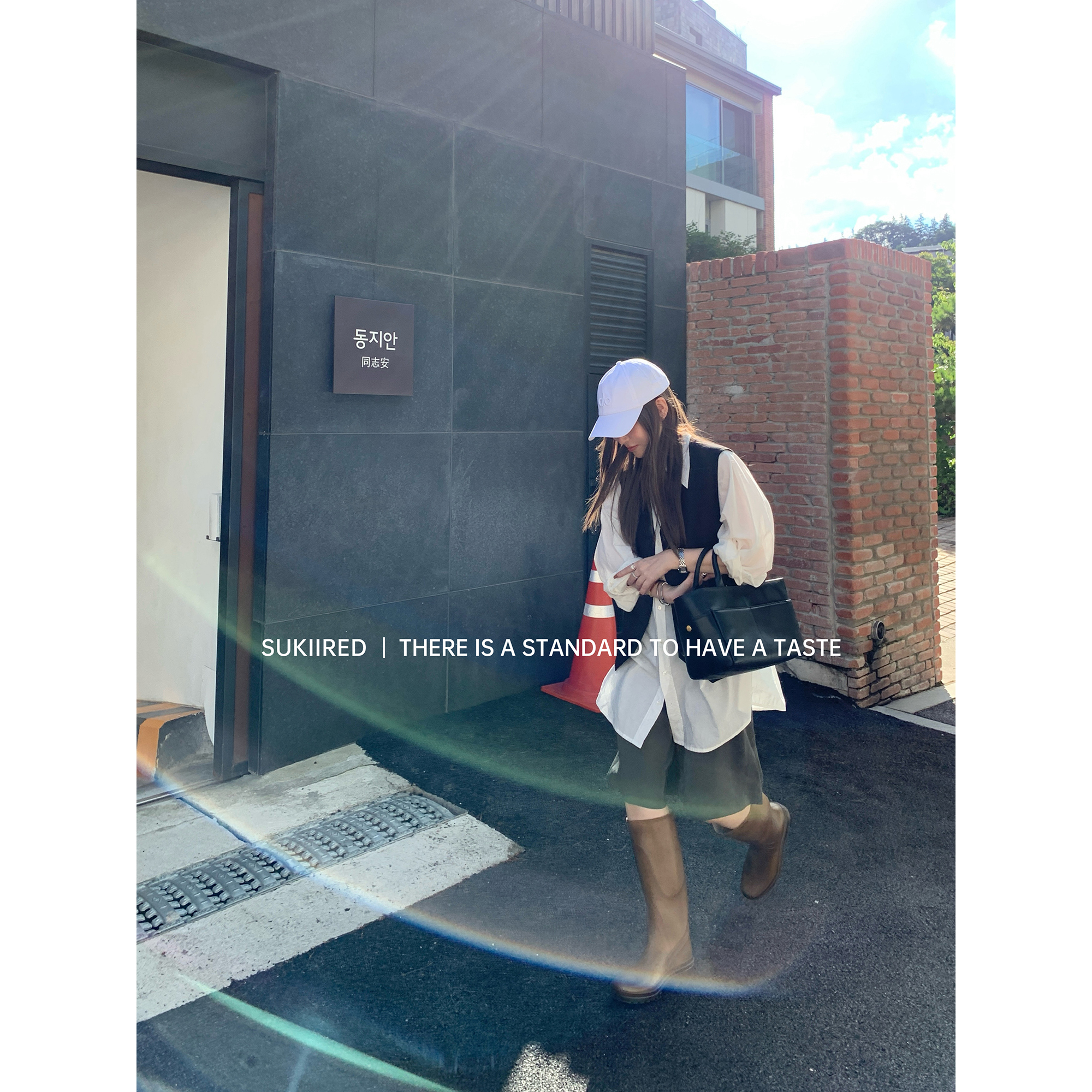 100棉宽松马甲/慵懒宽松白色衬衫