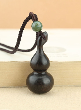 高档檀木葫芦吊坠项链配饰