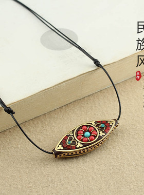 复古新中式唐卡吊坠项链