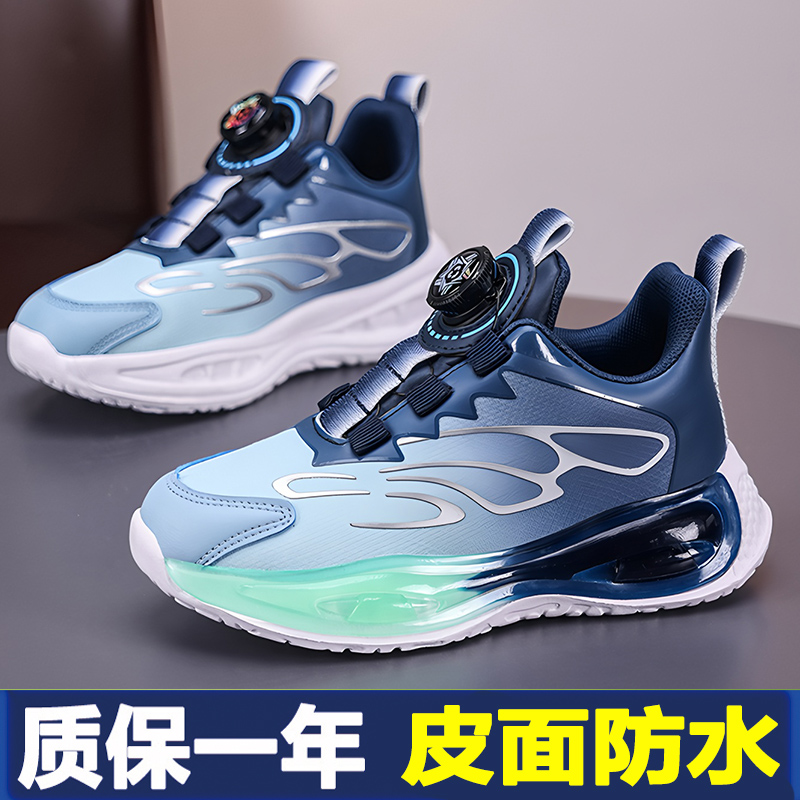 ABC男童二棉鞋新款皮面防水保暖中大童男孩儿童运动鞋防滑跑步鞋