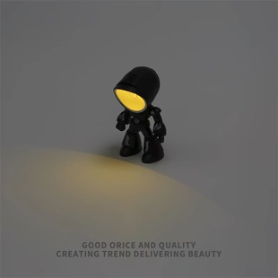 无聊了深夜让小机器人陪伴你！能转动！桌面装饰创意摆件小夜灯