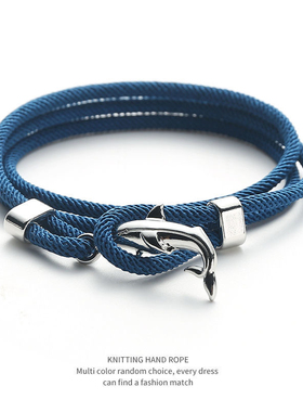 海豚手链男手工编织手绳海洋生物日韩双活扣可调节手环百搭情侣款